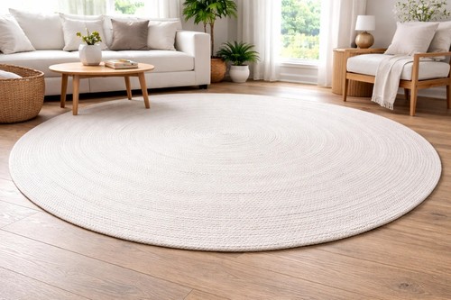 Round rug natural - rug, braided