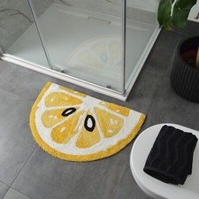 Semi Circle Lemon Bath Mat Non