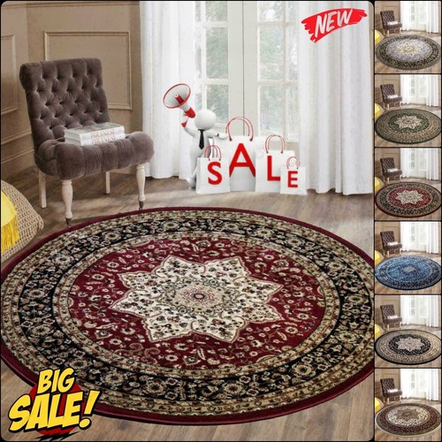 Traditional round circle rug - round,