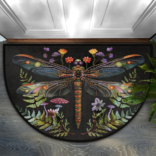 Dragonfly half round doormat - half,