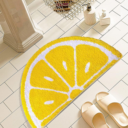 Lemon bathroom rug yellow - bathroom,