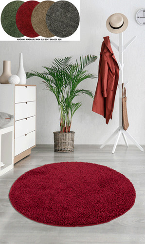 Round circle soft shaggy rug - round,