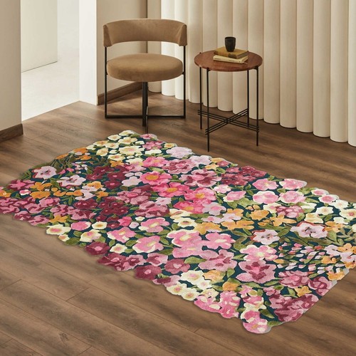 Hand tufted floral carpet - carpet, –